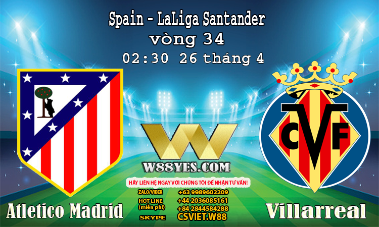 You are currently viewing 02:30 NGÀY 26/4: Atletico Madrid vs Villarreal.