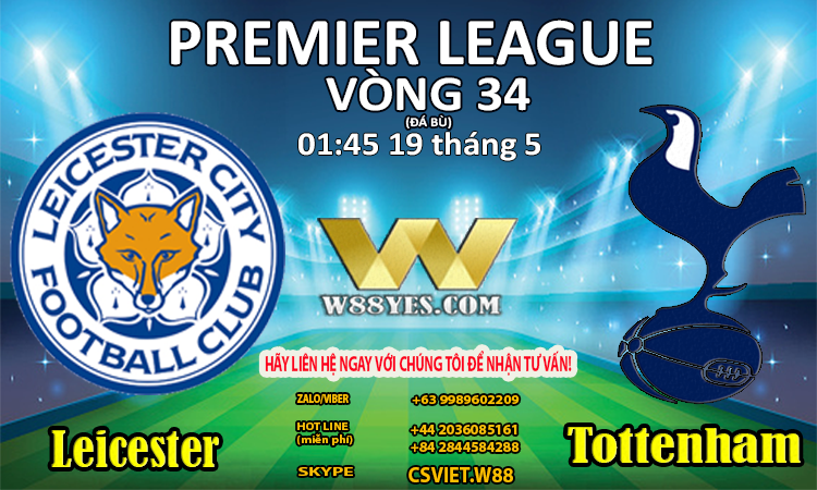 Read more about the article 01:45 NGÀY 19/5: Leicester vs Tottenham.