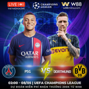 Read more about the article [W88 – MINIGAME] CUP C1 |  PSG – DORTMUND | NGƯỢC DÒNG Ở PARIS