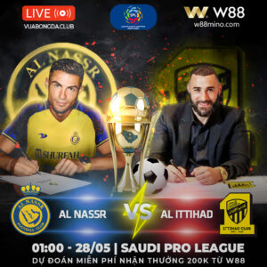 Read more about the article [W88 – MINIGAME] | SPL | AL NASSR – AL ITTIHAD  | CHỦ NHÀ THẮNG ĐẬM