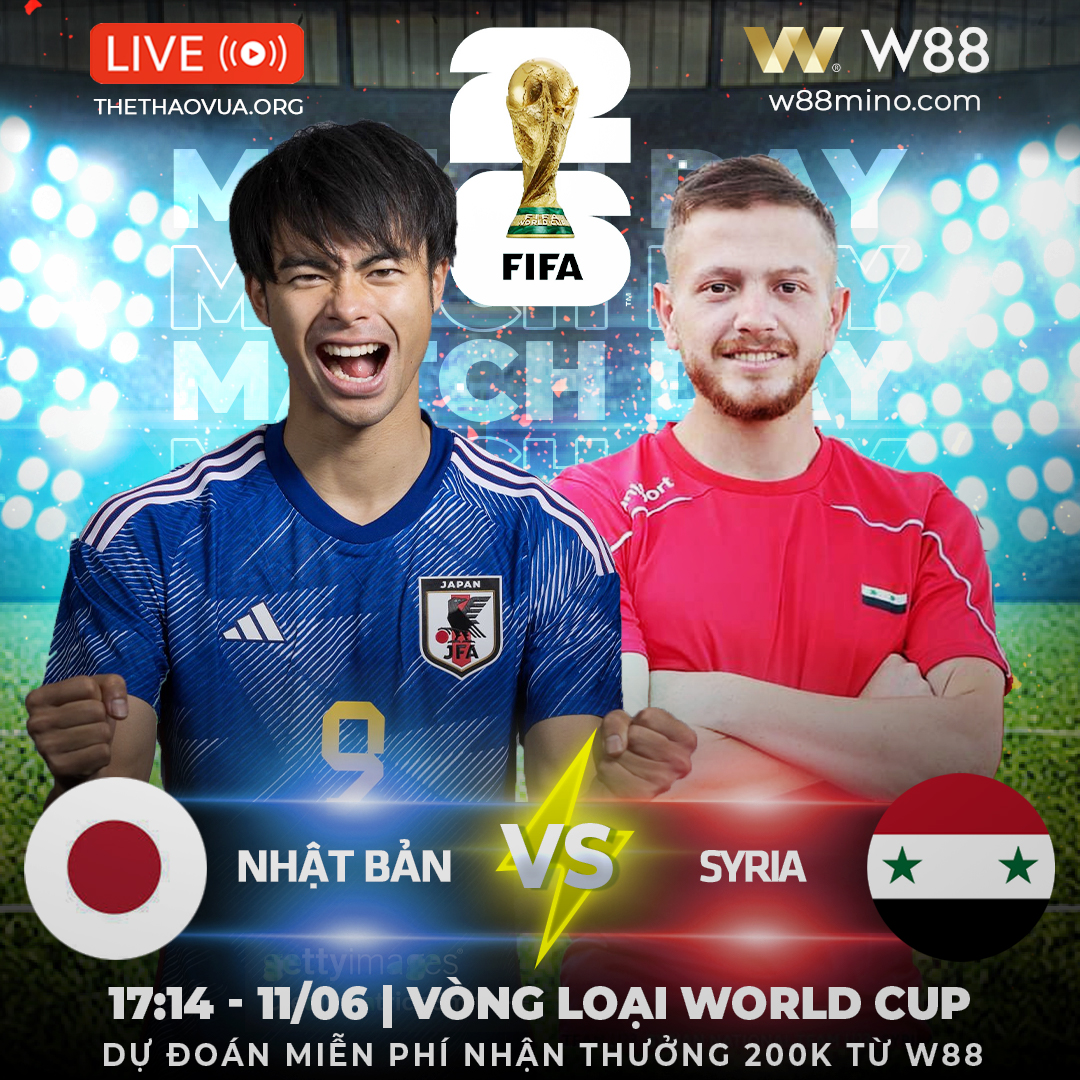 Read more about the article [W88 – MINIGAME] | NHẬT BẢN – SYRIA | VÒNG LOẠI WC 2026