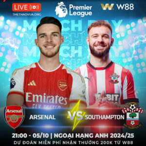 Read more about the article [W88 – MINIGAME] ARSENAL – SOUTHAMPTON | CHẮC THẮNG