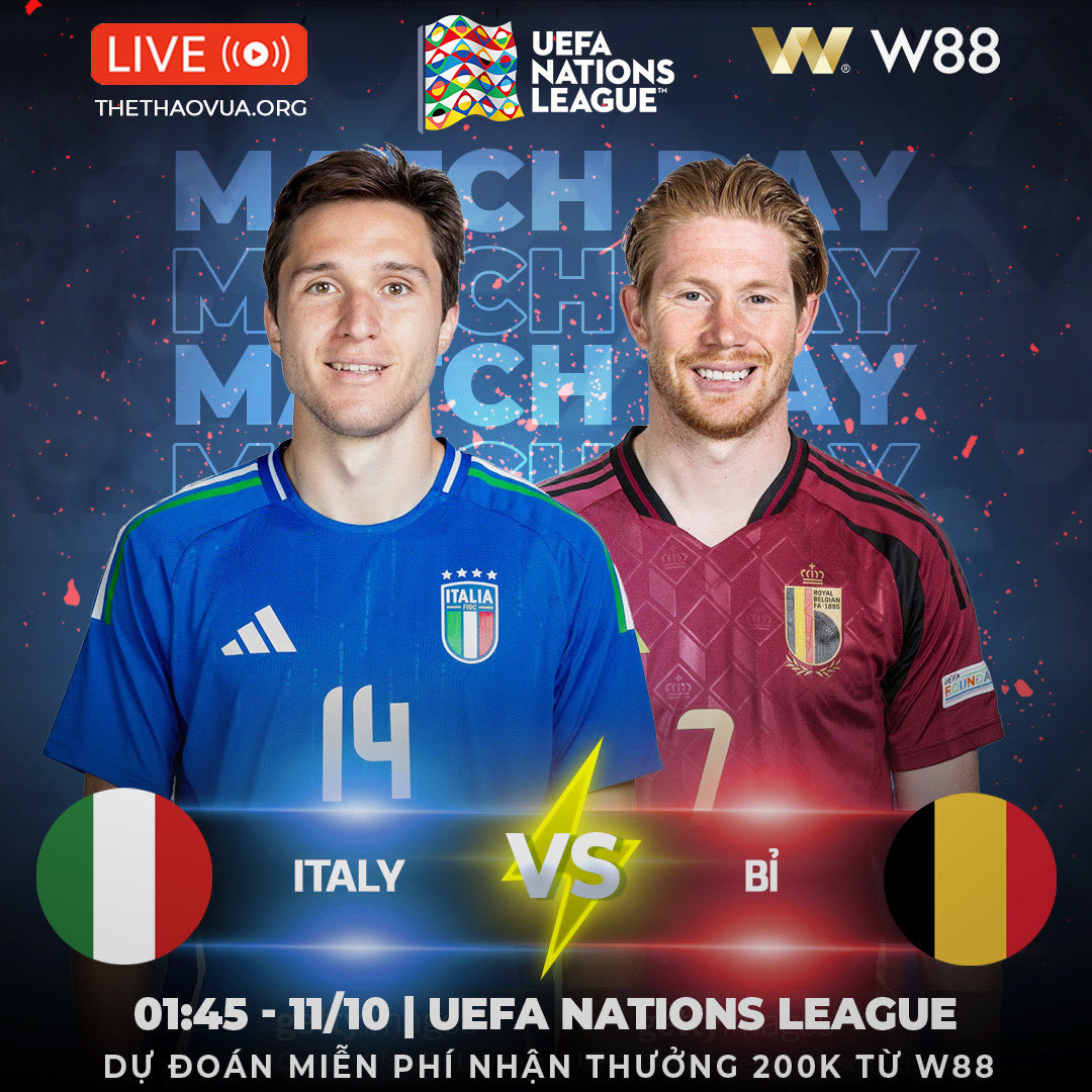 Read more about the article [W88 – MINIGAME] ITALY – BỈ | UEFA NATIONS LEAGUE