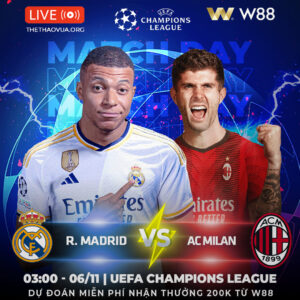 Read more about the article [W88 – MINIGAME] R.MADRID – AC MILAN | UEFA CHAMPIONS LEAGUE